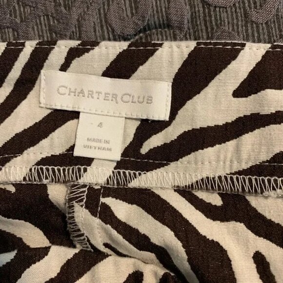 Charter Club High Rise Zebra Print Shorts Size 4 - Picture 6 of 14